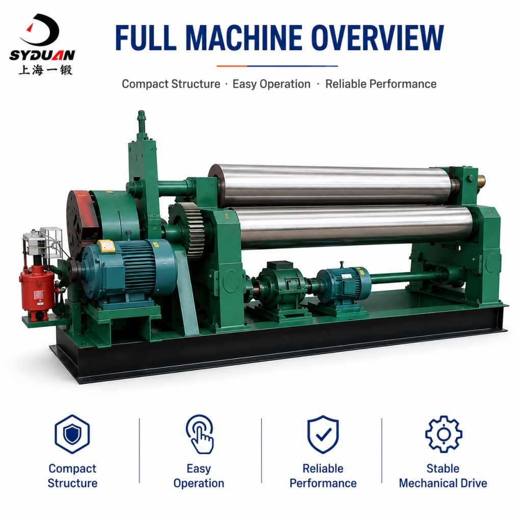 Hydraulic 3 Roll Plate Rolling Machine Series, 3 Roller Plate Bending Rolls for Tank, Boiler & Metal Sheet Fabrication